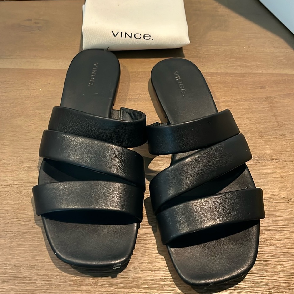 Vince Dallas black leather sandals. Size 9.5